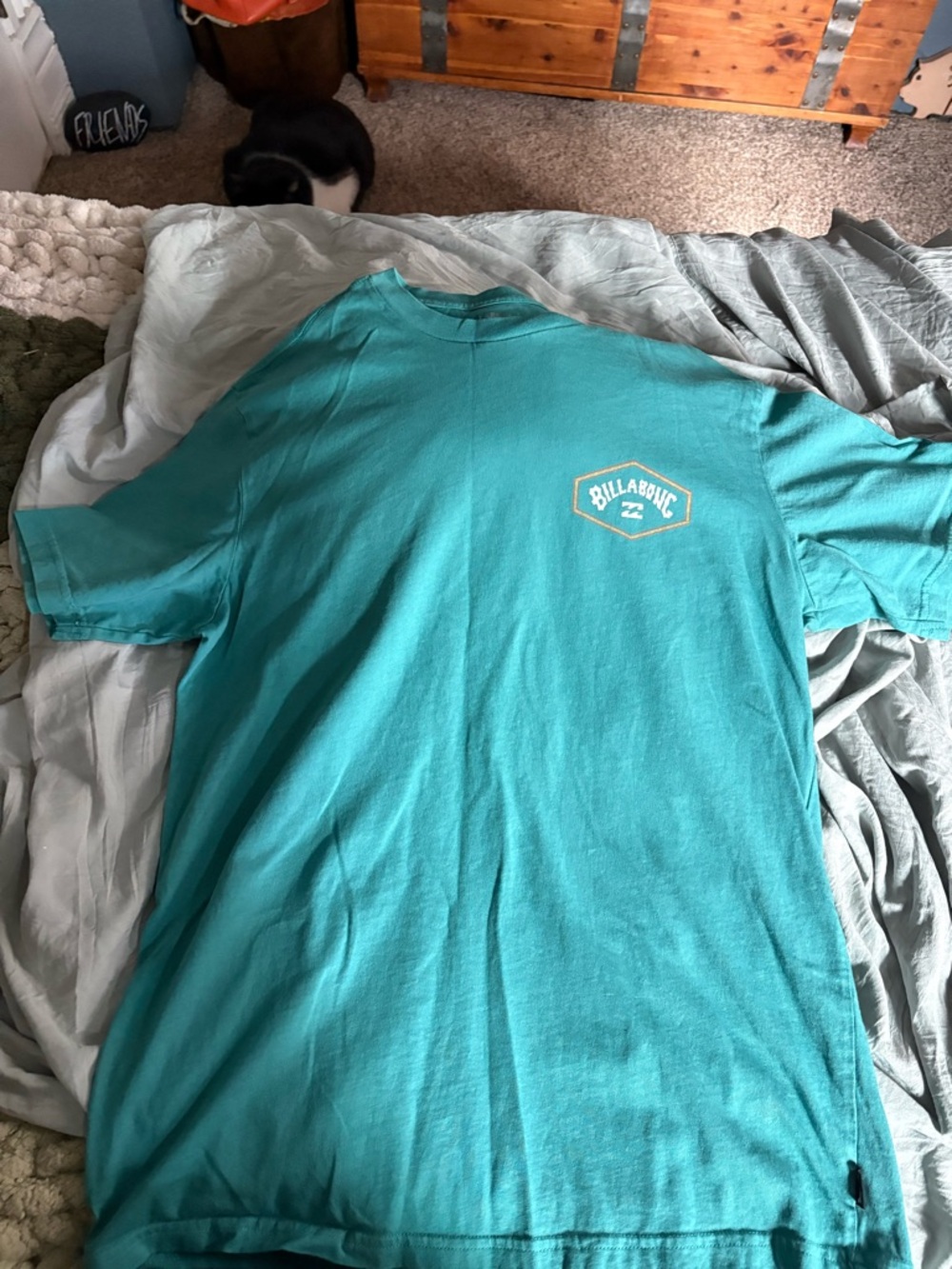 Billabong Teal Short-Sleeve Logo Tee, size medium